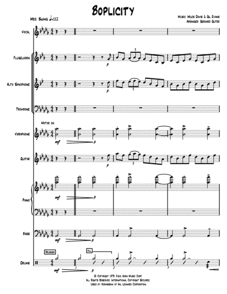 Boplicity (be Bop Lives) (arr. Gerhard Guter)