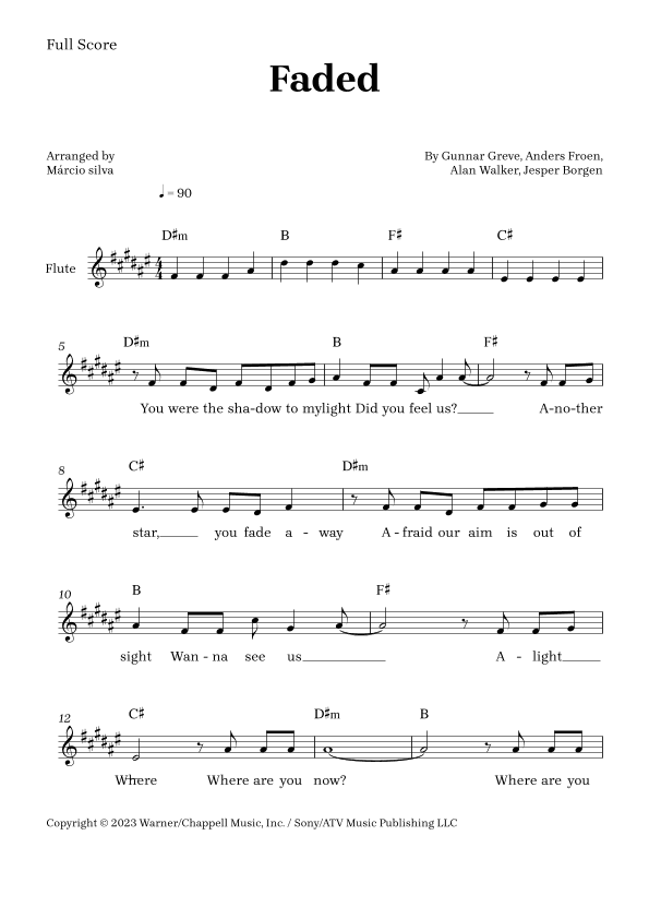 Faded (arr. Márcio Silva)