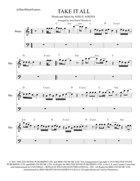 Take It All (arr. Jose Daniel Morales A.)