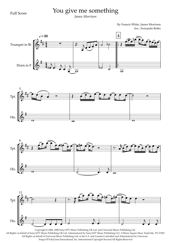 You Give Me Something (arr. Fernando Britto)