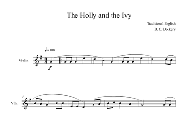 The Holly and the Ivy (Violin Solo) (arr. B. C. Dockery)