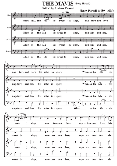 The Mavis A Cappella SATB (arr. Edited by Andrew Emmet)