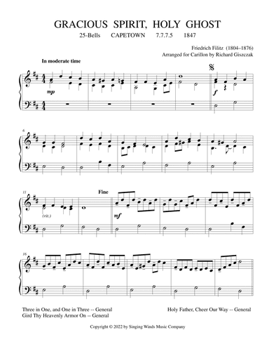 25B. Gracious Spirit, Holy Ghost (CAPETOWN) (arr. Richard Giszczak)