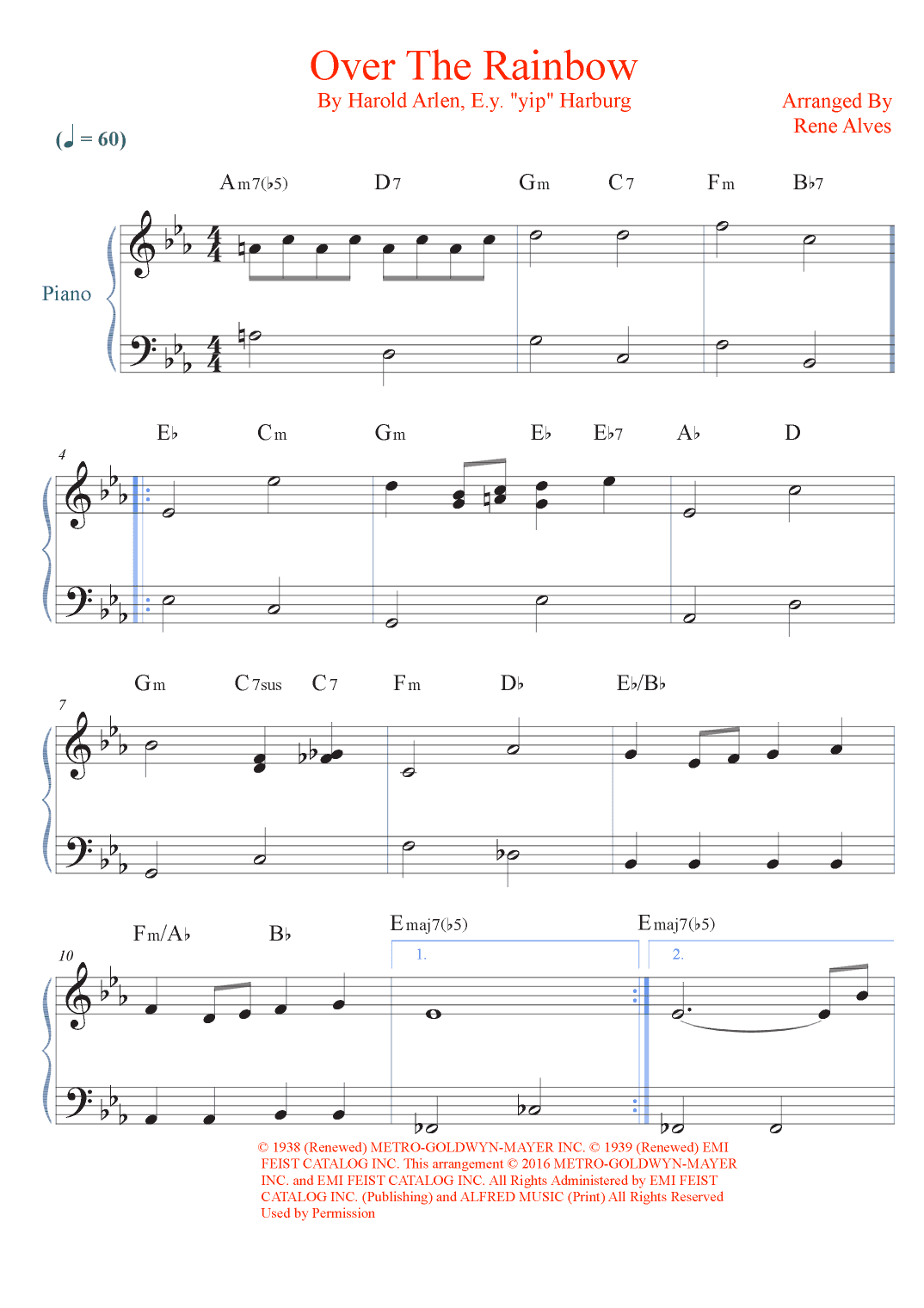 Over The Rainbow (arr. Rene Alves)