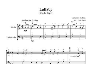 Brahms Lullaby -  Violin and Cello duet (arr. Vitor Melo)