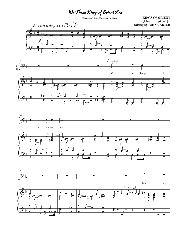 "We Three Kings" (arr. John E. Carter)