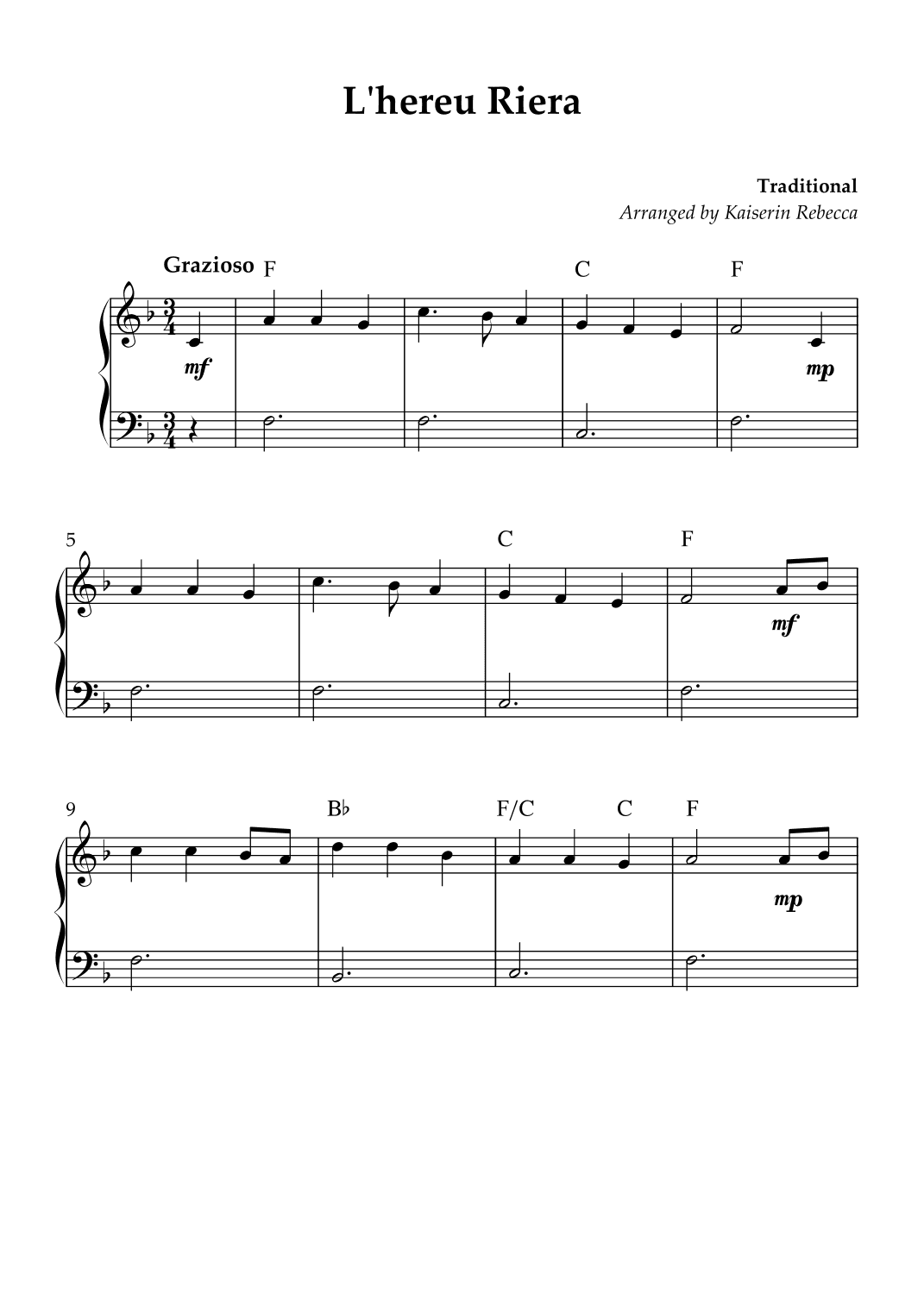 L'hereu Riera (arr. Kaiserin Rebecca)