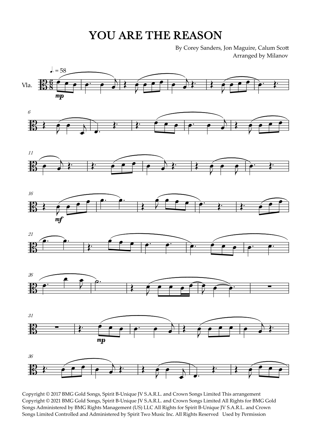 You Are The Reason (arr. Milanov)