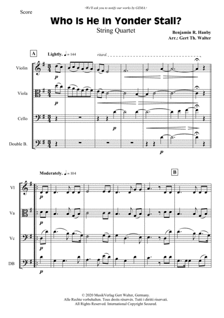 Who Is He In Yonder Stall? (arr. Gert Th. Walter)