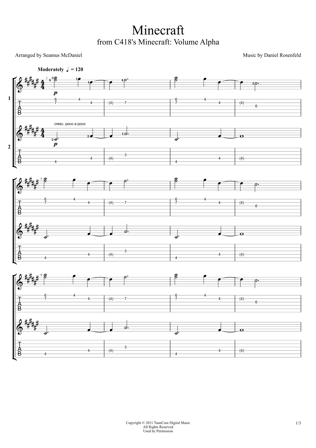 Minecraft (arr. Seamus McDaniel)