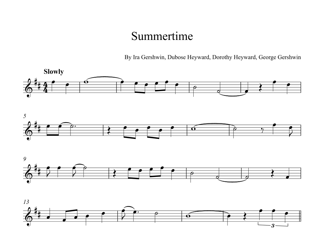 Summertime (arr. Alex Nunes Rodrigues)