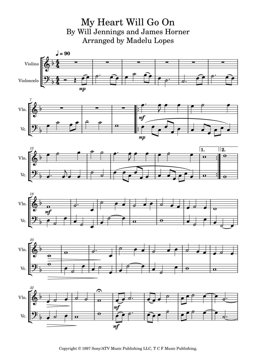My Heart Will Go On (love Theme From 'titanic') (arr. Madelu Lopes)