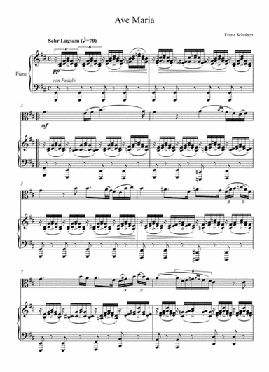 Franz Schubert - Ave Maria in D Major (Viola Solo) (arr. André Laitano)
