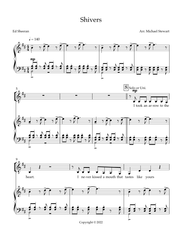 Shivers (arr. Michael Stewart)