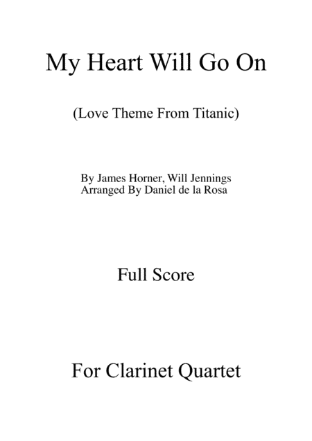 My Heart Will Go On (love Theme From 'titanic') (arr. Daniel de la Rosa Oliva)