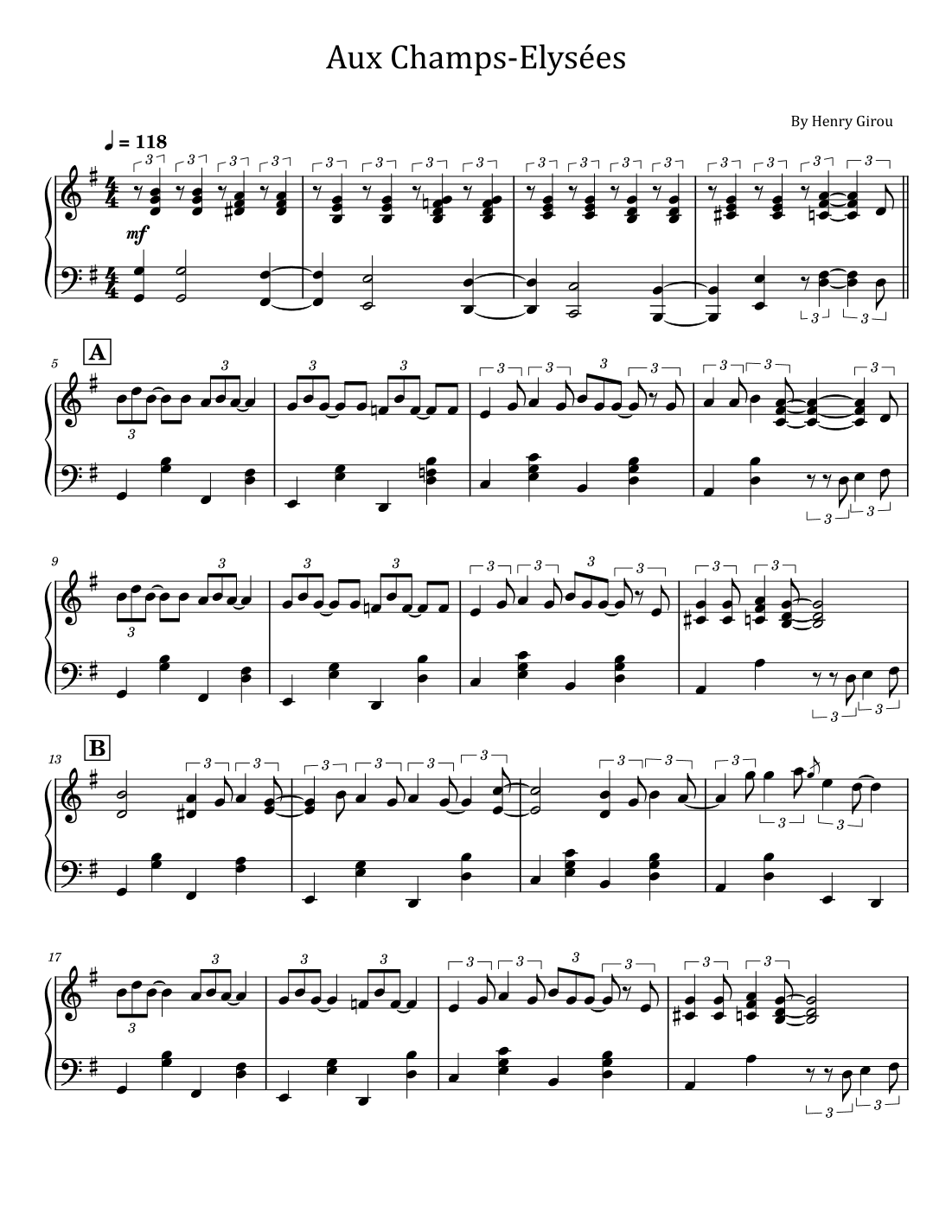 Aux Champs Les Lisiers (arr. poon)