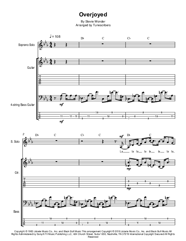 Overjoyed (arr. Tunescribers)
