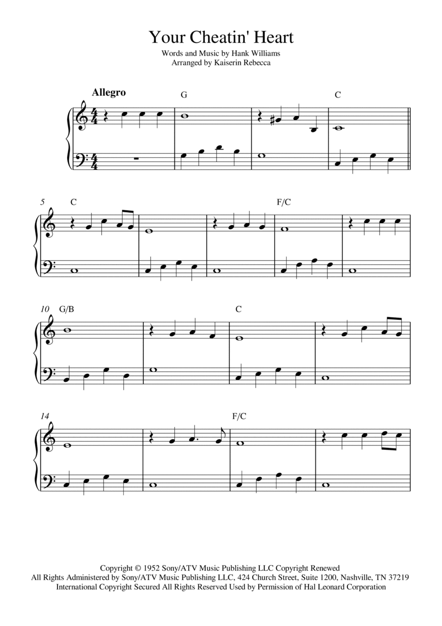 Your Cheatin' Heart (arr. Kaiserin Rebecca)