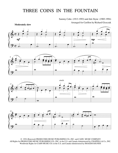 Three Coins In The Fountain (arr. Richard Giszczak)