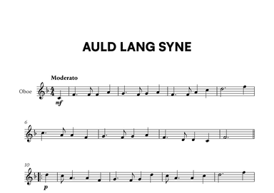 Traditional - Auld Lang Syne for Oboe Solo (arr. Cadenza Editions)