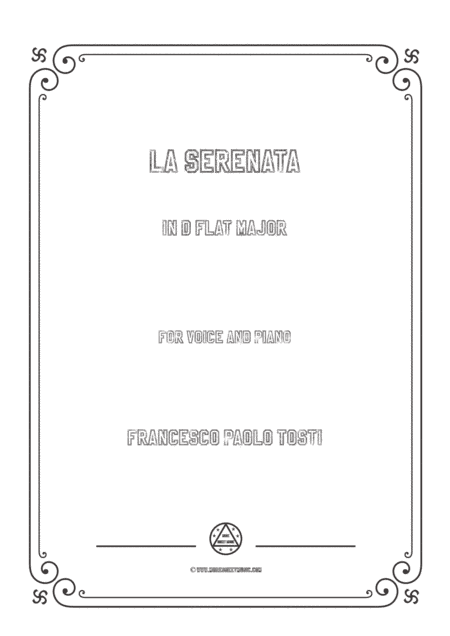 Tosti-La Serenata in D flat Major,for Voice and Piano (arr. MSM)