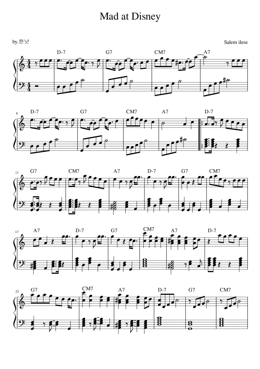Mad At Disney (arr. hannyat)