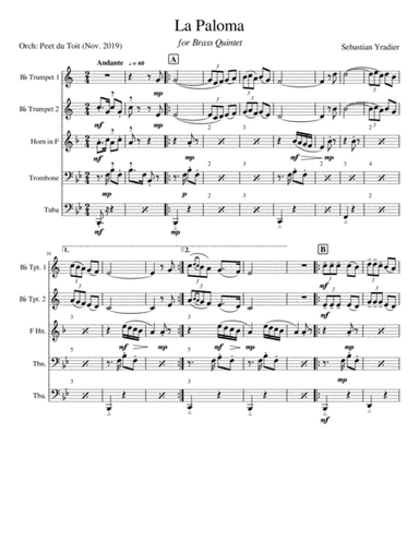 La Paloma (arr. Peet du Toit)