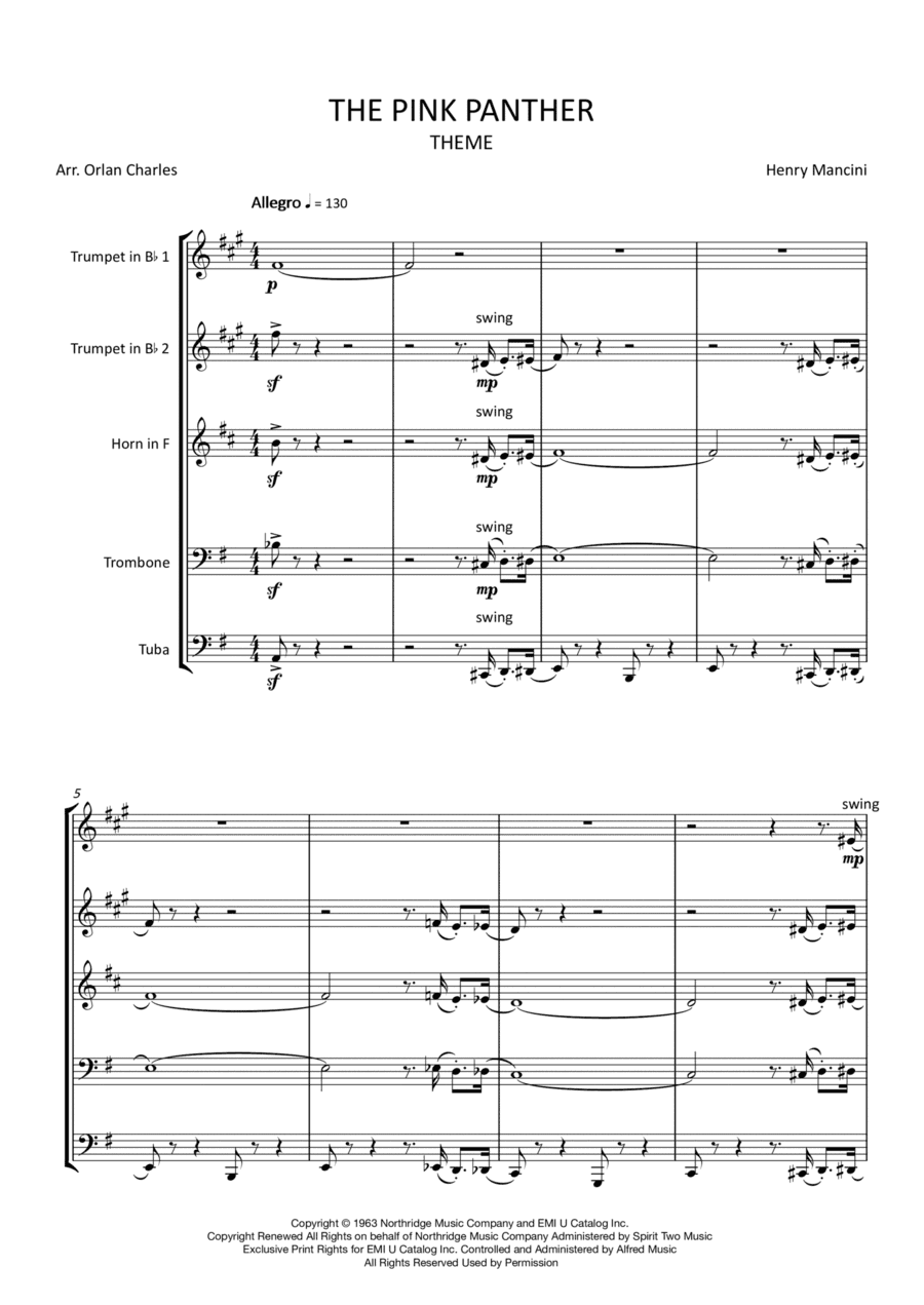 The Pink Panther (arr. Orlan Charles)