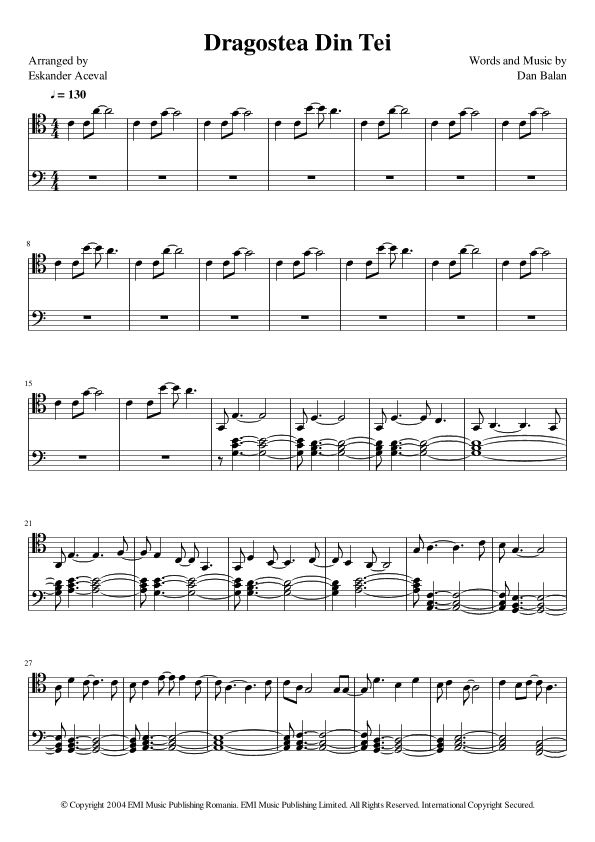 Dragostea Din Tei (arr. Eskander Aceval)