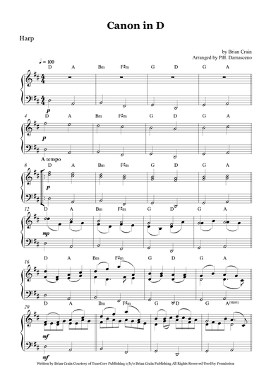 Canon In D (arr. Arranged by P. H. Damasceno)