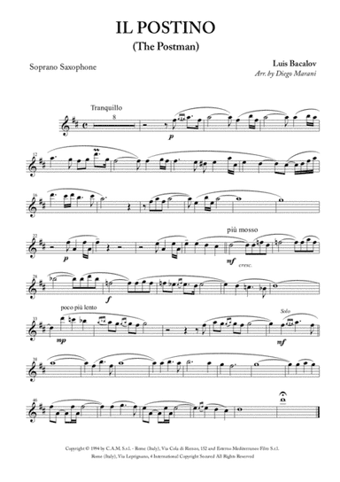 Il Postino (the Postman) (arr. Diego Marani)