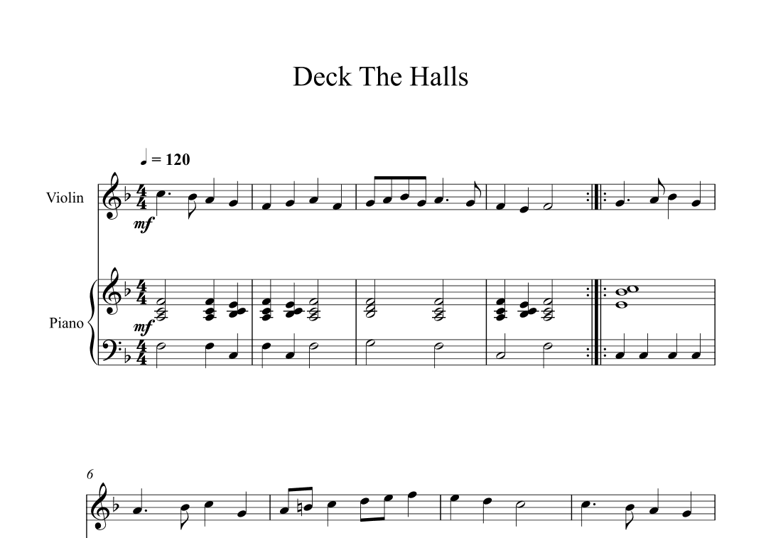 Deck The Halls (Violin + Piano) (arr. Digital Book Music)