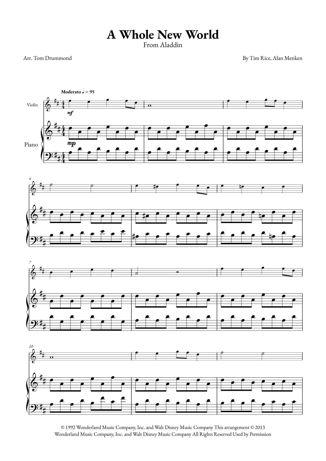 A Whole New World (arr. Tom Drummond)