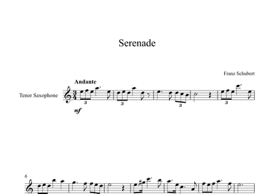 Serenade - Franz Schubert (Tenor Sax) (arr. Digital Book Music)