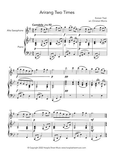 Arirang Two Times (아리랑) (arr. Christian Morris)