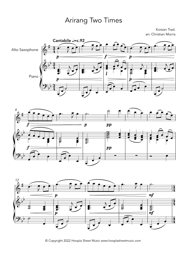 Arirang Two Times (아리랑) (arr. Christian Morris)