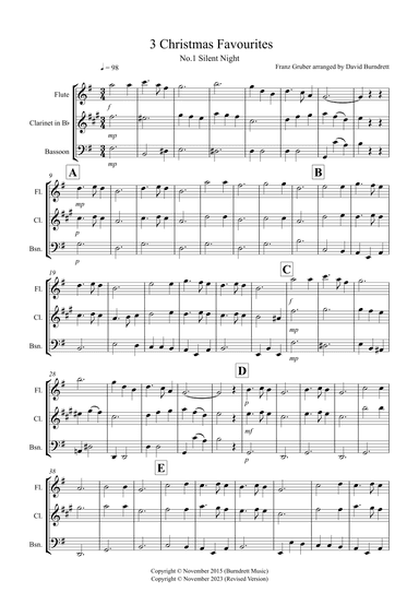 3 Christmas Favourites for Wind Trio (arr. David Burndrett)
