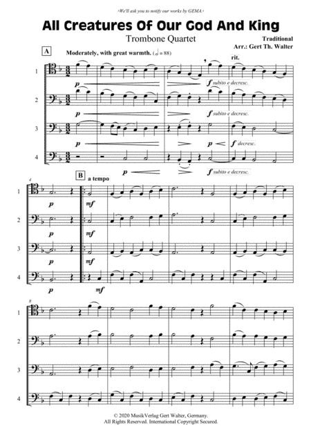 All Creatures Of Our God And King (arr. Gert Th. Walter)