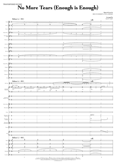 No More Tears (enough Is Enough) (arr. Matt Amy)