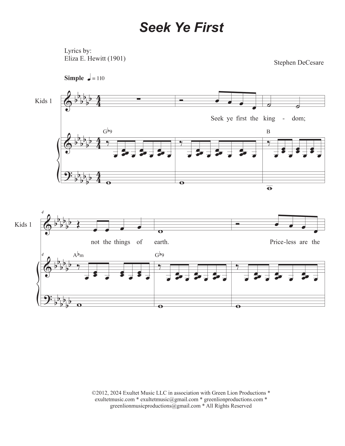 Seek Ye First (2-part children's choir)