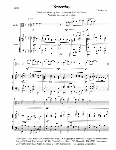 Yesterday (arr. James M. Guthrie)