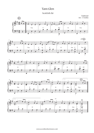 Tam Glen (arr. Julia Gordon)