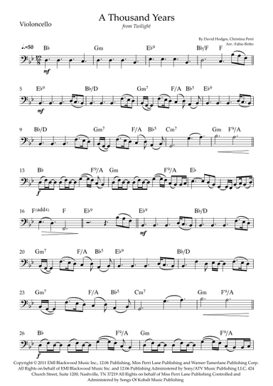 A Thousand Years (arr. Fabio Britto)