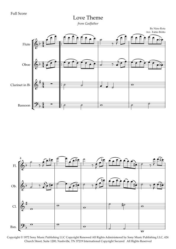 The Godfather (love Theme) (arr. Fabio Britto)
