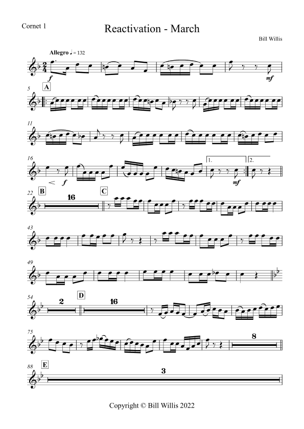 Reactivation - March for Brass Ensemble