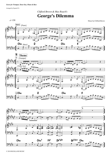 Daahoud - Score Only (arr. Popnroll.76)