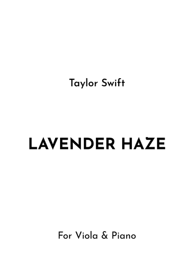 Lavender Haze (arr. Jireh J.)