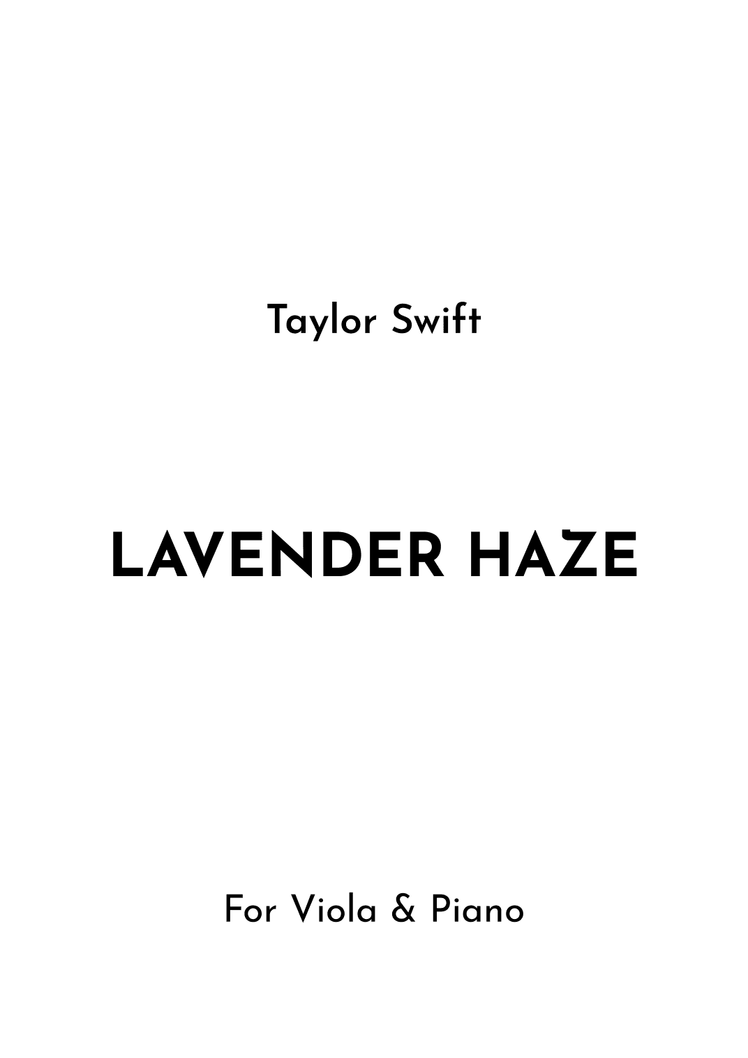 Lavender Haze (arr. Jireh J.)