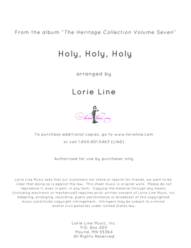 Holy, Holy, Holy (arr. Lorie Line)