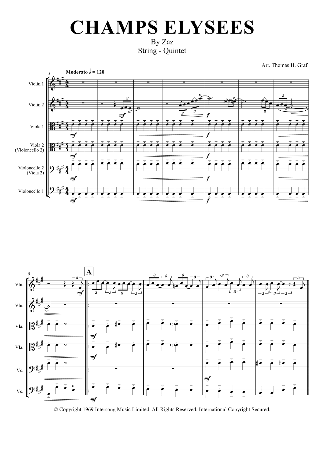 Champs Elysees (arr. Thomas H. Graf)